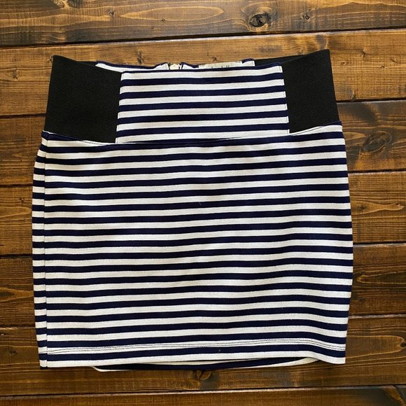 Nautical Striped Mini Skirt - Picture 1 of 4